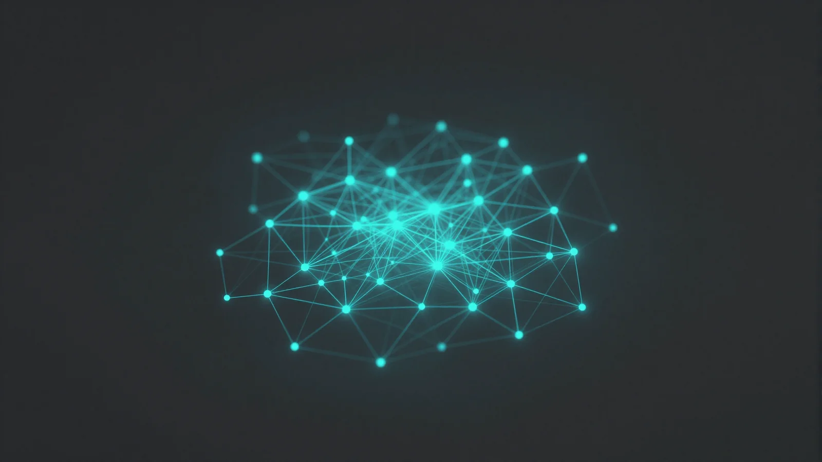 Abstract symbolic illustration for Production GenAI Suite at Simpaisa, 4 Deployments in Regulated Payments — AI in Fintech, brand-cyan editorial composition on dark canvas
